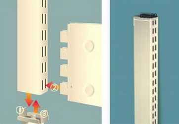 cremalleras metalicas de pared blancas